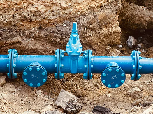 Sewer line getting fixed