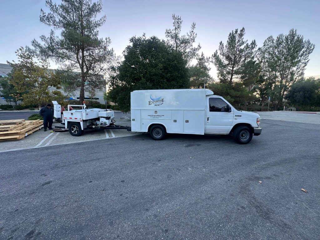 Hydro jetting for commercial plumbing to remove blockages