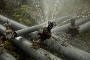 corroded water main break
