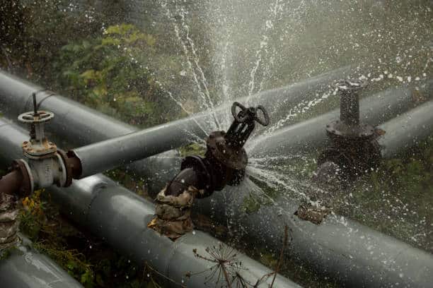 corroded water main break