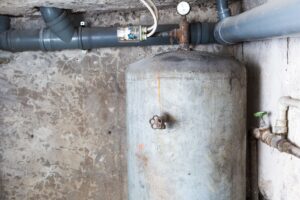 Pressure Tank and Pipes in a Basement