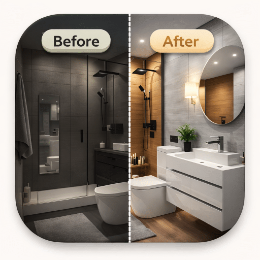 before & after bathroom remodeling